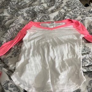 Pink and white tee shirt